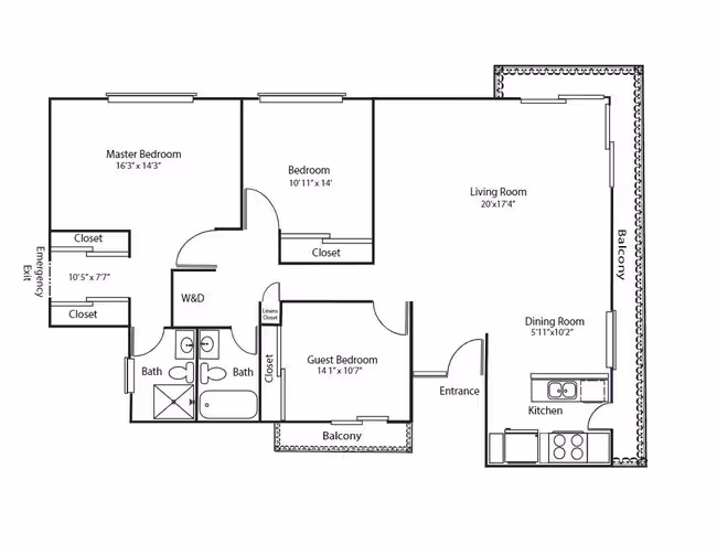 3x2 A floor plan